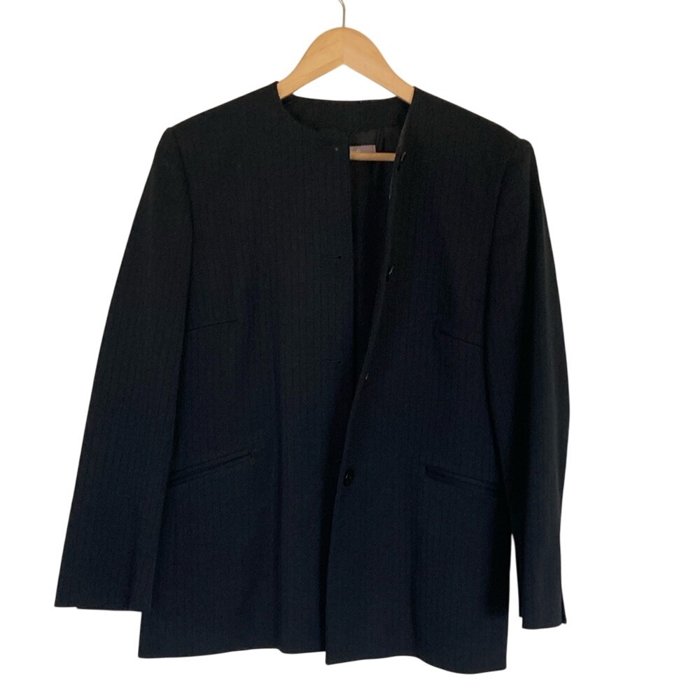 Nicola Womens Black Long Line Small Window Payne Black Blazer Size 8 Italy Made